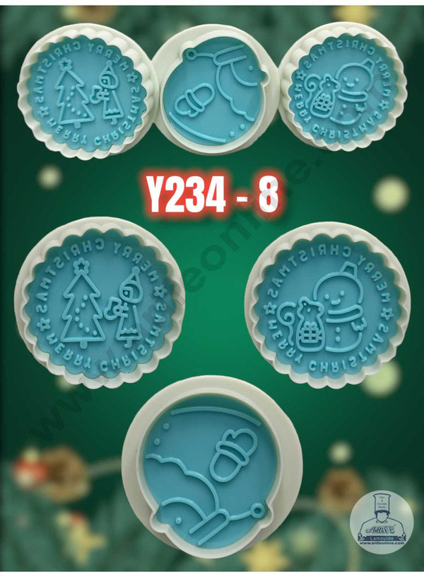 CAKE DECOR™ 3 pcs Christmas Theme Plastic Plunger Cutters Biscuit Cutters ( SBY234-8 )