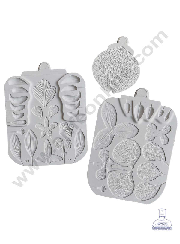 CAKE DECOR™ 3 pcs Set Leaves Shape Silicone Fondant Mold Silicon Marzipan Mould SBSP-DYF6804