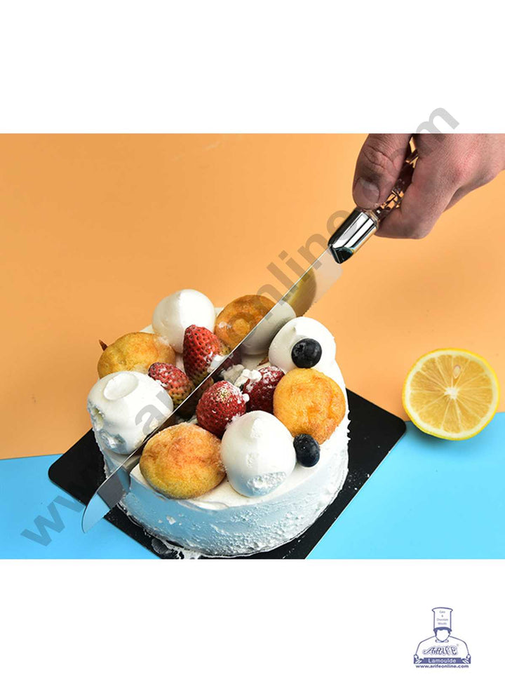 CAKE DECOR™ 2 pcs Set Multi-purpose Cake Knife and Cake Shovel Acrylic Handle with Stainless Steel Blade Baking Supplies (SBS-231)