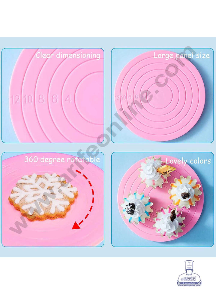 COOKIE /CUPCAKE DECORATING TURNTABLE 14cm Diam WITH 3 INCLUDED