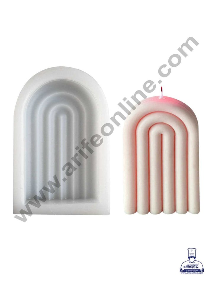 CAKE DECOR™ 3D Silicon 1 Cavity Geometric Arched Rainbow Shape Silicon Candle Moulds SBSP-DYF6615