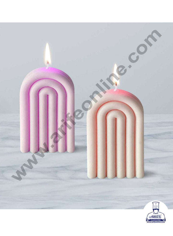 CAKE DECOR™ 3D Silicon 1 Cavity Geometric Arched Rainbow Shape Silicon Candle Moulds SBSP-DYF6615