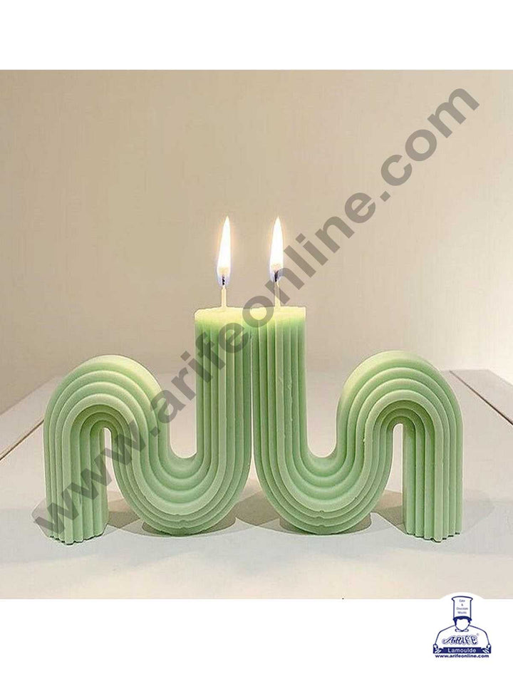 CAKE DECOR™ 3D Silicon 1 Cavity Geometric Big S Abstract Shape Silicon Candle Moulds SBSP-DYF6262