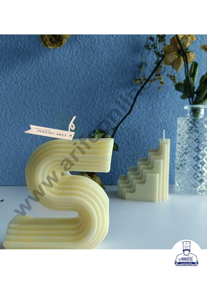 CAKE DECOR™ 3D Silicon 1 Cavity Geometric Big S Abstract Shape Silicon Candle Moulds SBSP-DYF6262