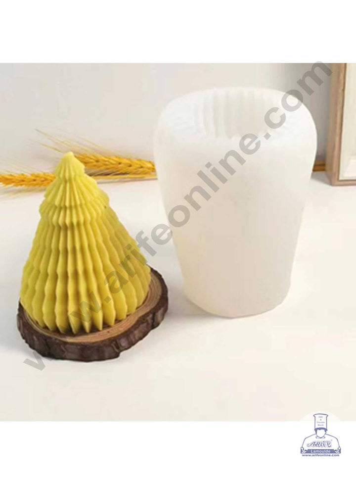CAKE DECOR™ 3D Silicon 1 Cavity Geometric Line Tree Shape Silicon Candle Moulds SBSP-DYF7035