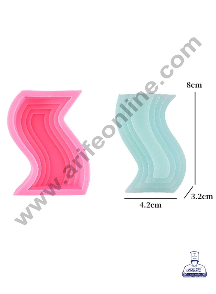 CAKE DECOR™ 3D Silicon 1 Cavity Geometric S Abstract Shape Silicon Candle Moulds SBSP-DYF6263