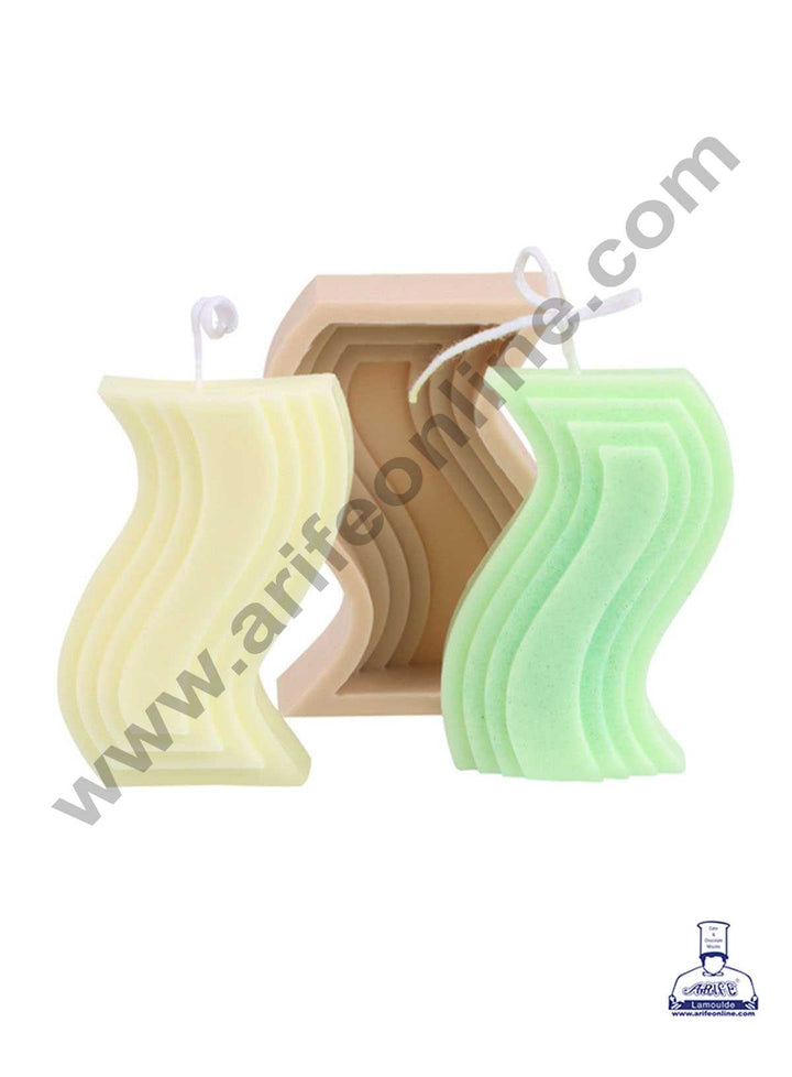 CAKE DECOR™ 3D Silicon 1 Cavity Geometric S Abstract Shape Silicon Candle Moulds SBSP-DYF6263