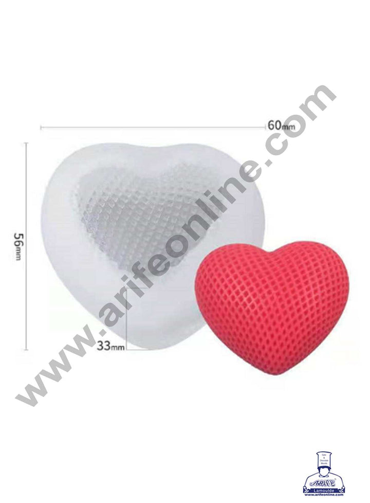 CAKE DECOR™ 3D Silicon 1 Cavity Heart Shaped Silicon Candle Moulds SBSP-DYF6168