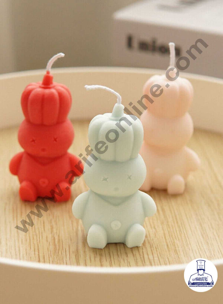 CAKE DECOR™ 3D Silicon 1 Cavity Pumpkin Robot Shape Shape Silicon Candle Moulds SBSP-DYF6828