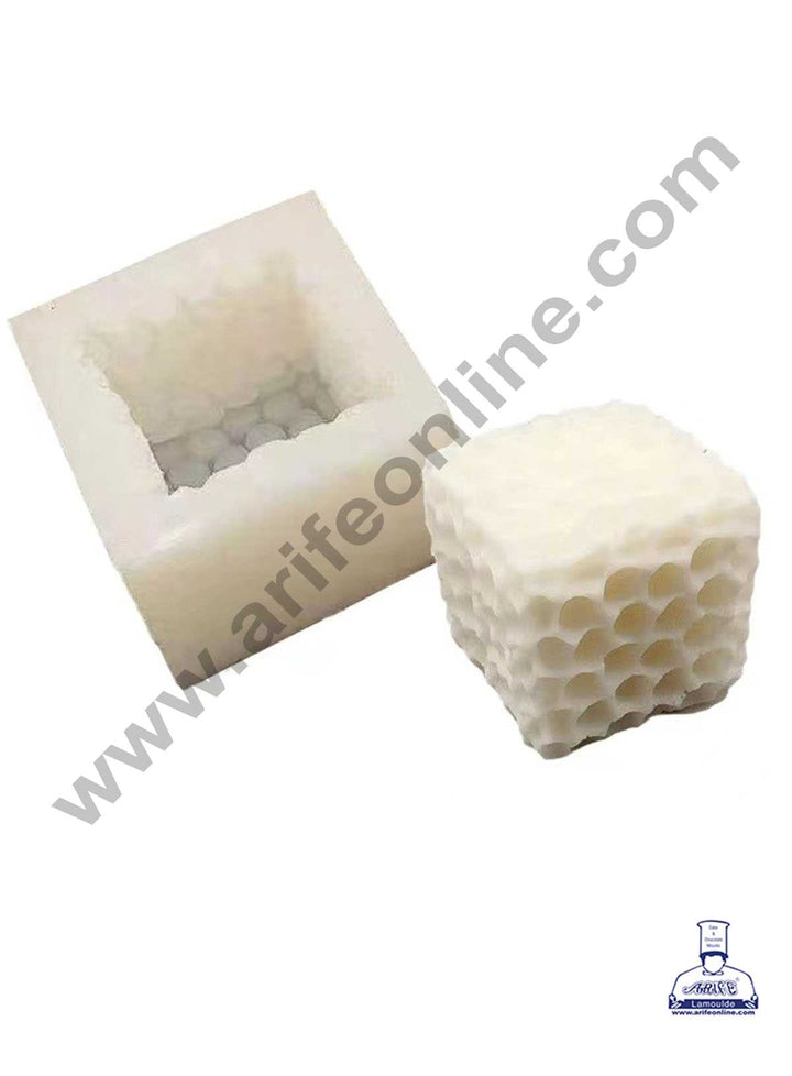 CAKE DECOR™ 3D Silicon 1 Cavity Square Honeycomb Shape Shape Silicon Candle Moulds SBSP-DYF6065