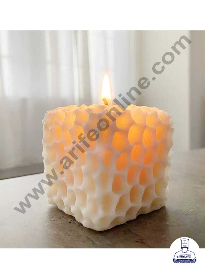 CAKE DECOR™ 3D Silicon 1 Cavity Square Honeycomb Shape Shape Silicon Candle Moulds SBSP-DYF6065