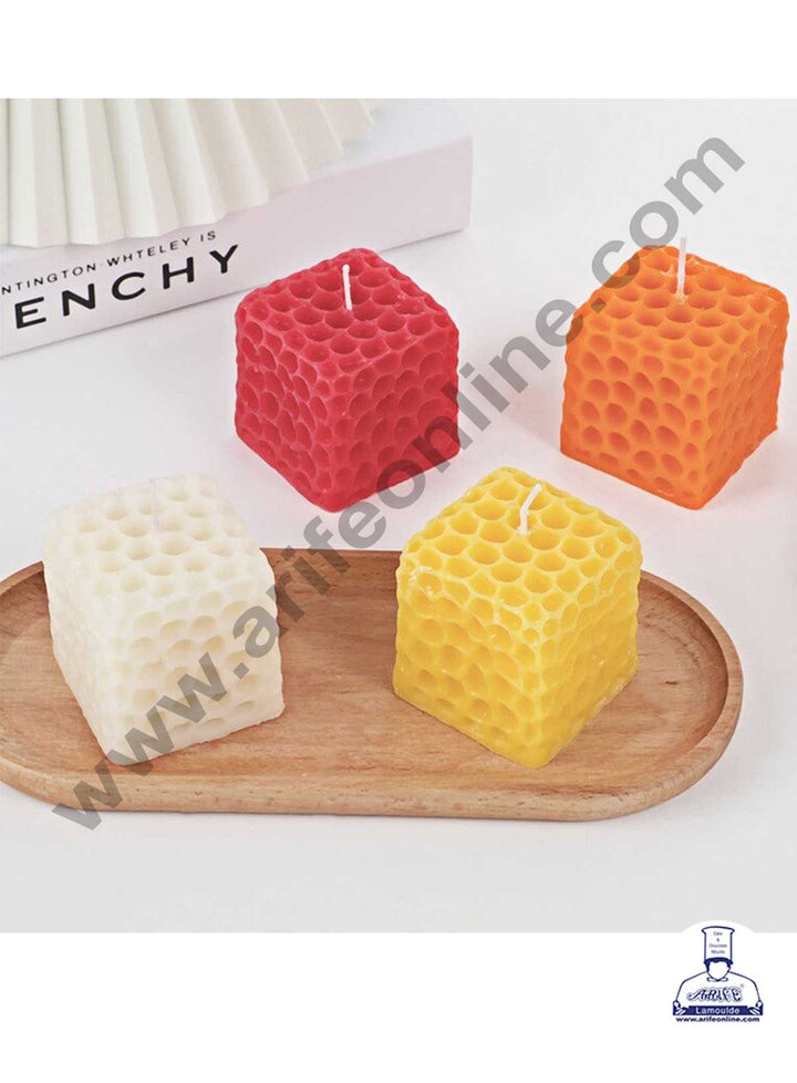 CAKE DECOR™ 3D Silicon 1 Cavity Square Honeycomb Shape Shape Silicon Candle Moulds SBSP-DYF6065