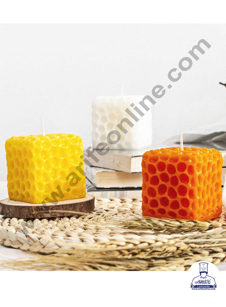 CAKE DECOR™ 3D Silicon 1 Cavity Square Honeycomb Shape Shape Silicon Candle Moulds SBSP-DYF6065