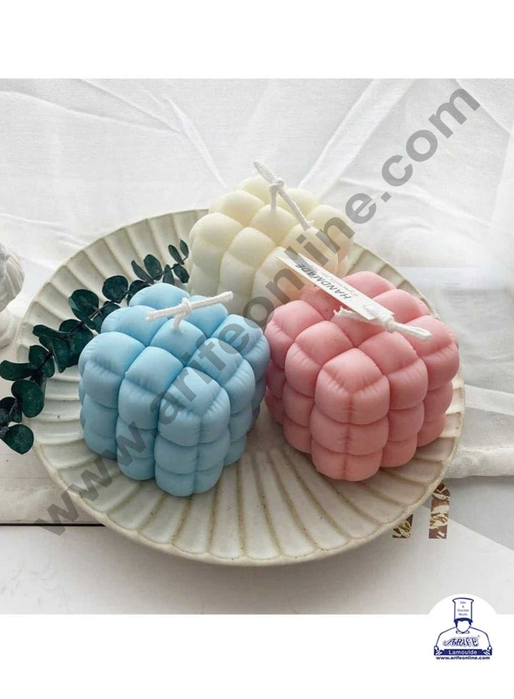 CAKE DECOR™ 3D Silicon 1 Cavity Square Sofa Pillow Shape Silicon Candle Moulds SBSP-DYF6829