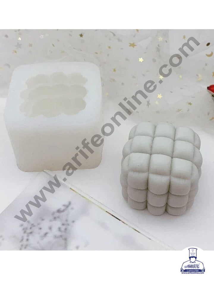 CAKE DECOR™ 3D Silicon 1 Cavity Square Sofa Pillow Shape Silicon Candle Moulds SBSP-DYF6829