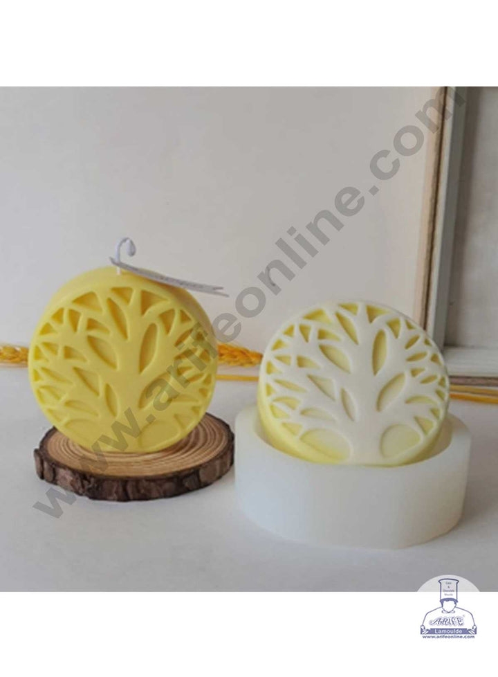 CAKE DECOR™ 3D Silicon 1 Cavity Tree Round Shape Silicon Candle Moulds SBSP-DYF7022