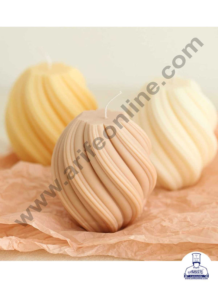CAKE DECOR™ 3D Silicon 1 Cavity Wavy Twirl Shape Silicon Candle Moulds SBSP-DYF6833