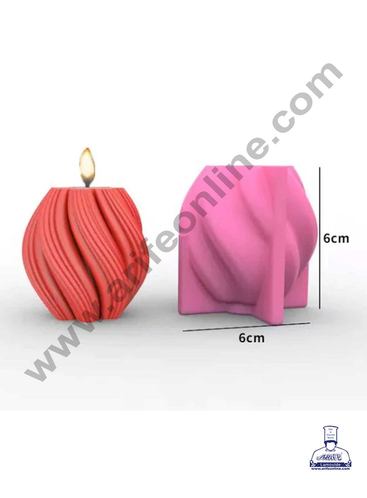 CAKE DECOR™ 3D Silicon 1 Cavity Wavy Twirl Shape Silicon Candle Moulds SBSP-DYF6833