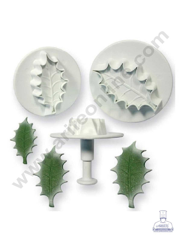 CAKE DECOR™ 3pcs Big Holly Leaf Plunger Cutters Fondant Tool (A-209)