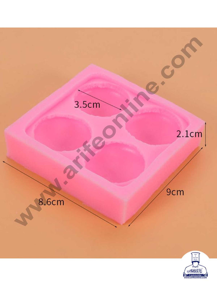 CAKE DECOR™ 4 Cavity Macaroon Shaped Silicon Candle Moulds SBSP- DYF6082