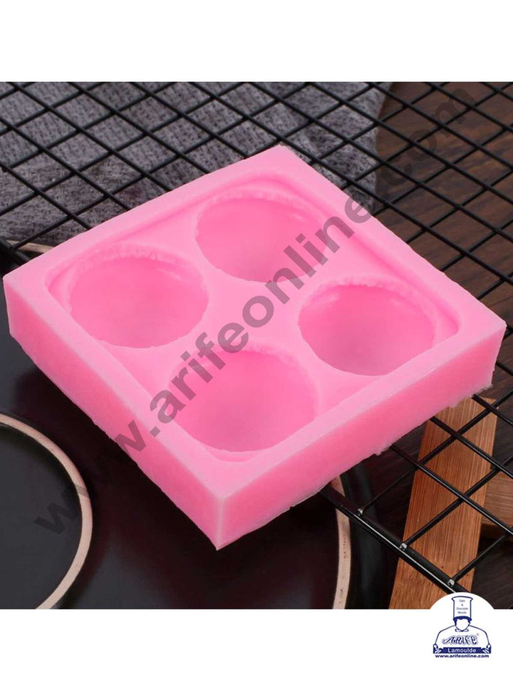 CAKE DECOR™ 4 Cavity Macaroon Shaped Silicon Candle Moulds SBSP- DYF6082
