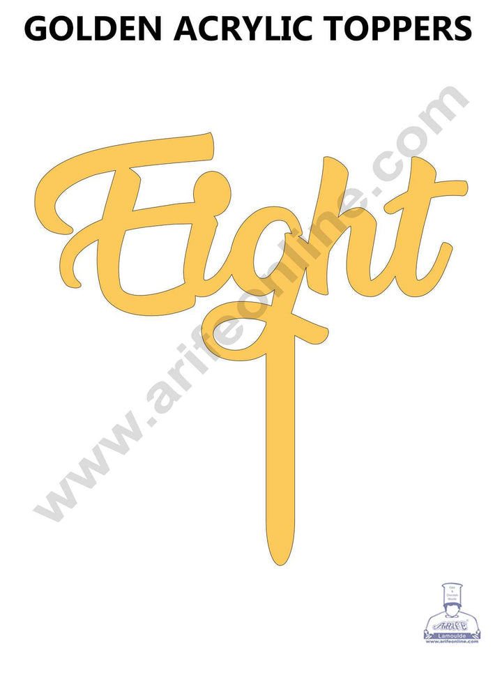 CAKE DECOR™ 5 Inch Golden Acrylic Number Toppers - EIGHT