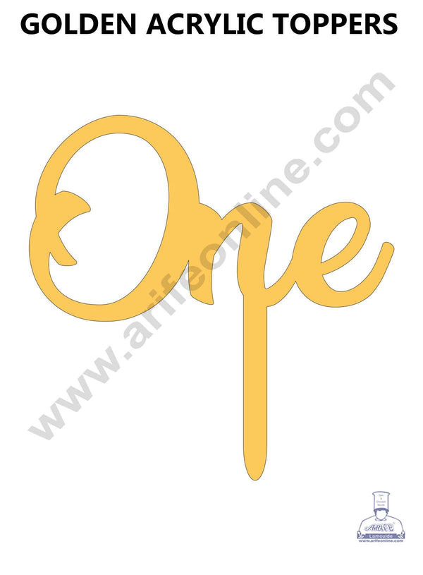 CAKE DECOR™ 5 Inch Golden Acrylic Number Toppers - ONE