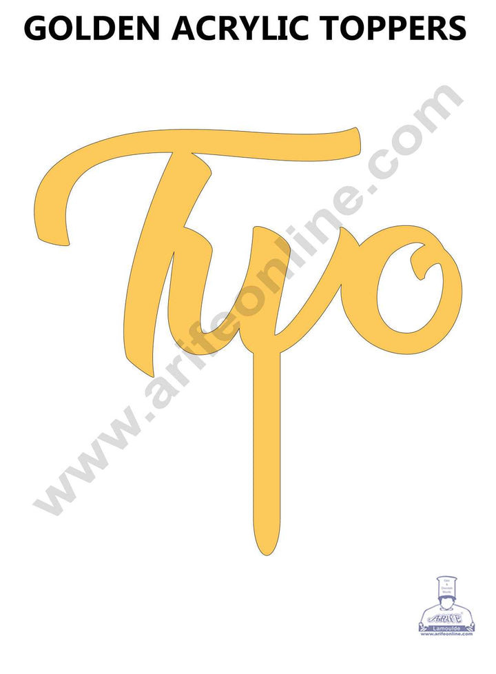 CAKE DECOR™ 5 Inch Golden Acrylic Number Toppers - TWO
