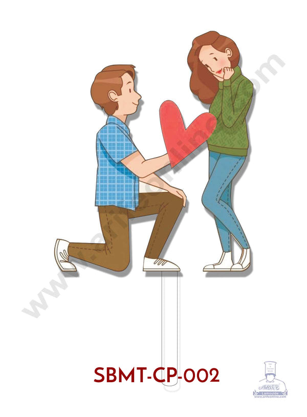 CAKE DECOR™ 5 Inches Digital Printed Acrylic Indian Couple Cake Toppers - Couple 2 (SBMT-CP-002)