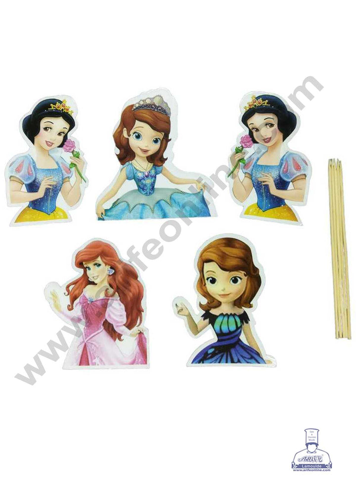 CAKE DECOR™ 5 pcs Disney Princess Paper Topper For Cake And Cupcake (SBMT-PT-100)