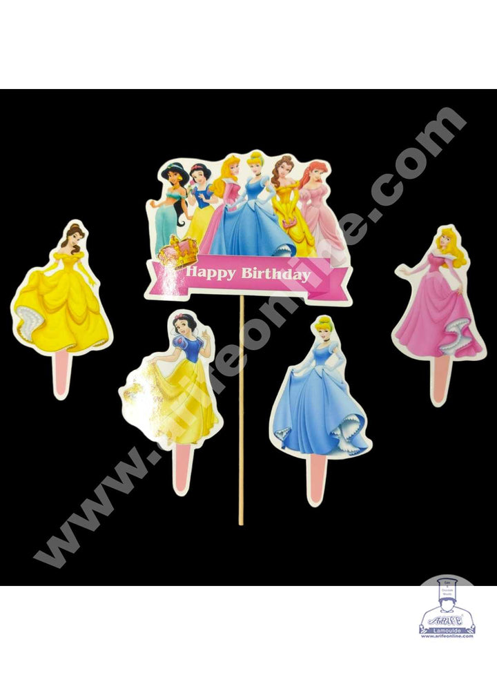 CAKE DECOR™ 5 pcs Happy Birthday Barbie Theme Paper Topper For Cake And Cupcake (SBMT-PT-059)
