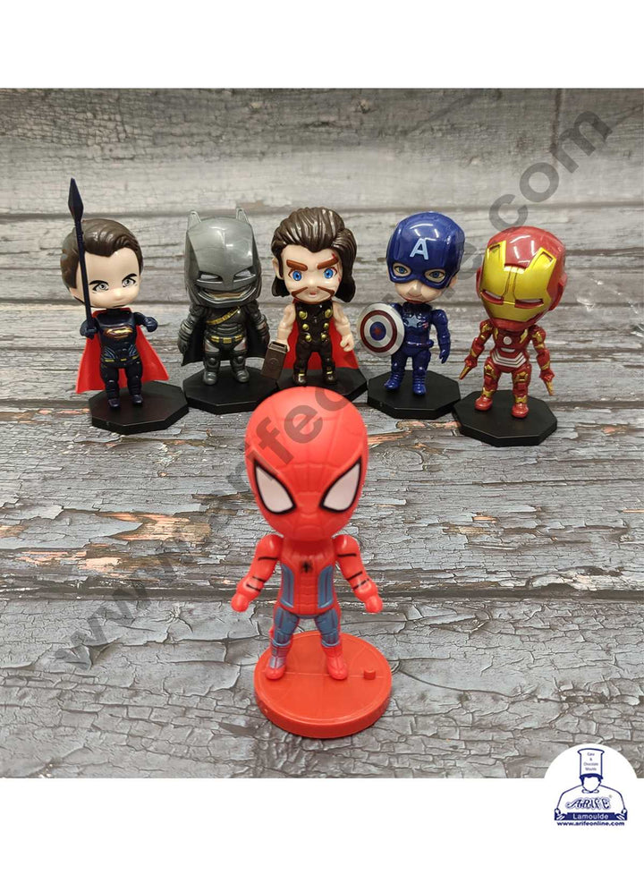 CAKE DECOR™ 6 Pieces Big Head Super Heroes Toys for Cake Toppers SBTO-033
