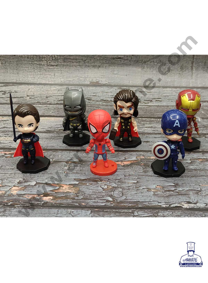 CAKE DECOR™ 6 Pieces Big Head Super Heroes Toys for Cake Toppers SBTO-033