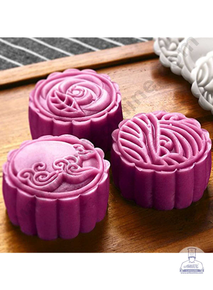 CAKE DECOR™ 7 Pcs Set Plastic Mix Shape Moon Cake Mould Plunger Mould ( SB-MOON-001 )