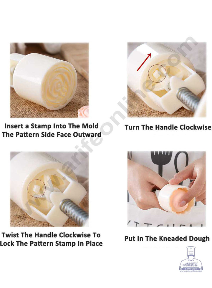CAKE DECOR™ 7 Pcs Set Plastic Mix Shape Moon Cake Mould Plunger Mould ( SB-MOON-001 )