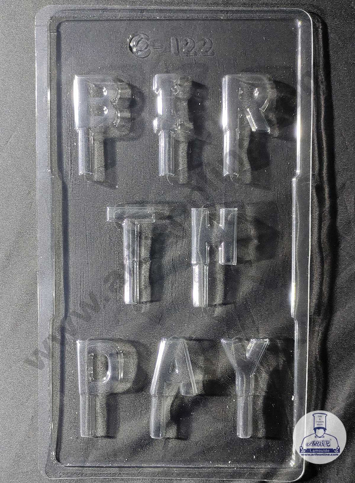 CAKE DECOR™ 8 Cavity Birthday Alphabet Shape Mould PVC Chocolate mould (10 pcs pack) EM-122