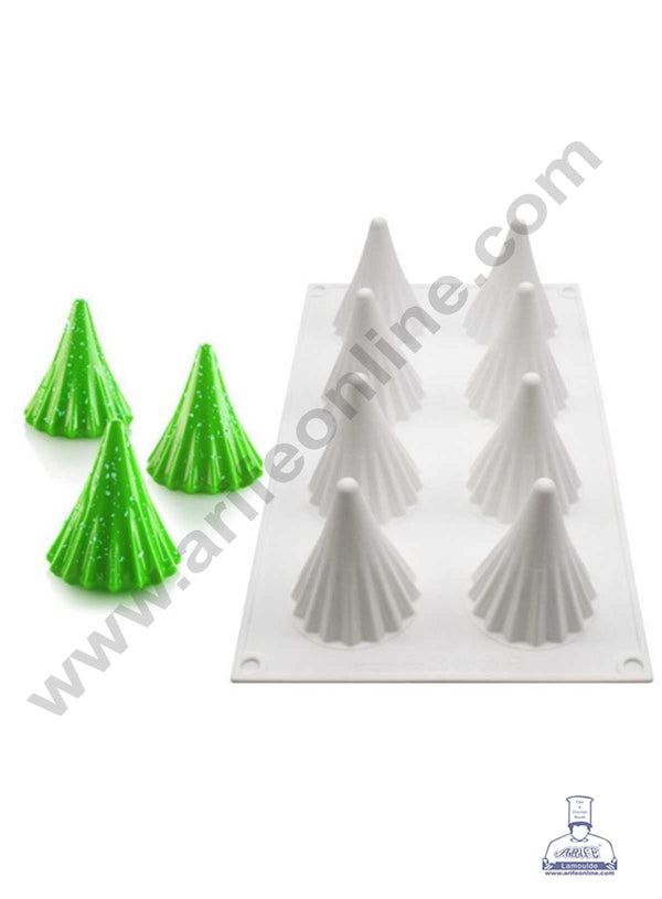 CAKE DECOR™ 8 Cavity Tree Silicon Muffin Mould Silicon Cupcake Mould (SBSM-857)