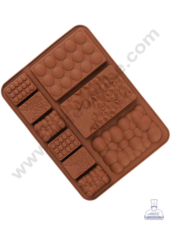 CAKE DECOR™ 9 Cavity Multi Shapes Bar Silicone Chocolate Mold ( SBCM-715)