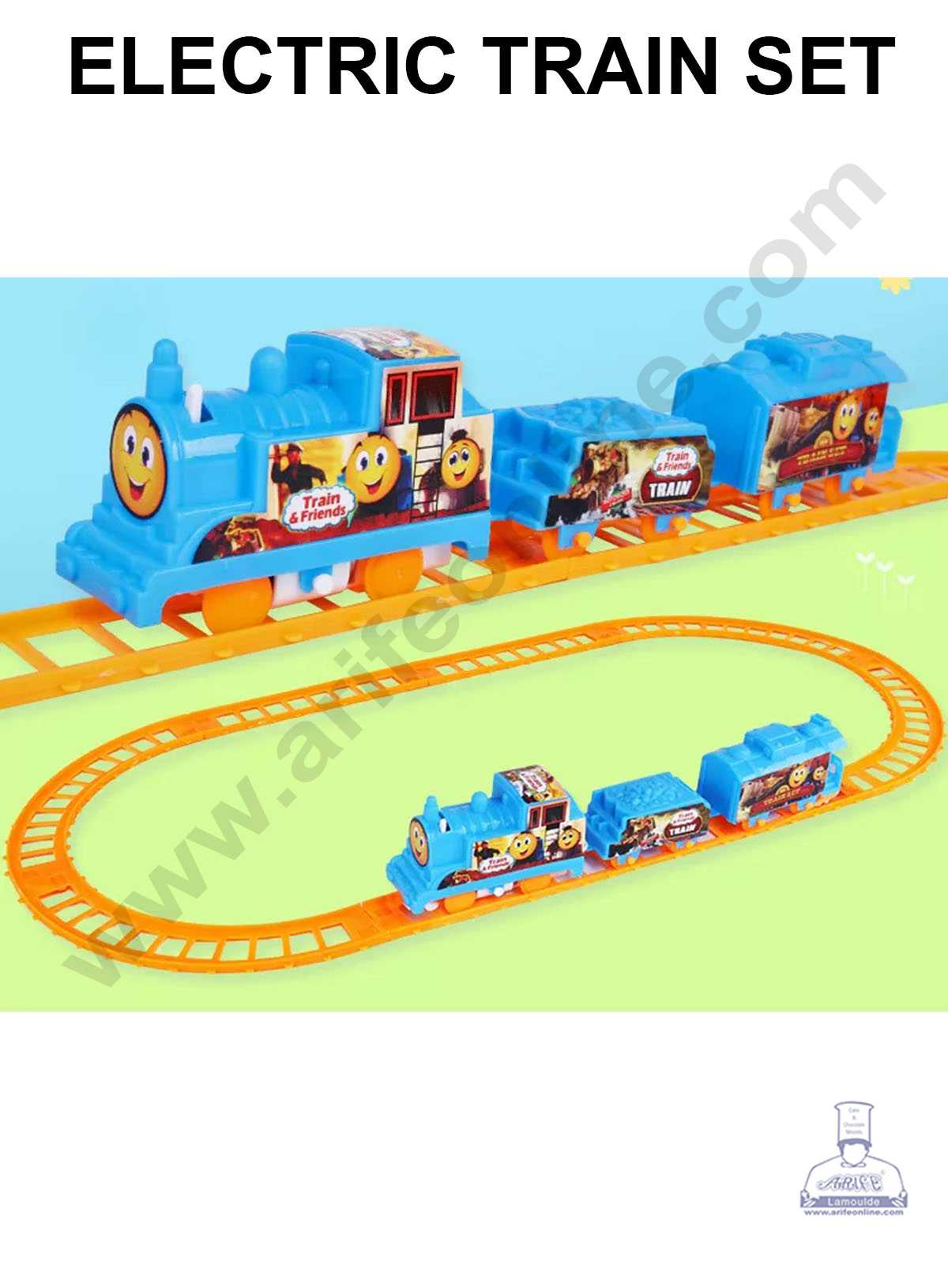 CAKE DECOR 9 Pcs Set Gauge Electric Train Plastic Toys for Cake Decor Arife Online Store