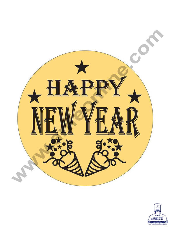 CAKE DECOR™ Acrylic Happy New Year Coin Topper for Cake and Cupcakes ( SBMT-Coin-030 )