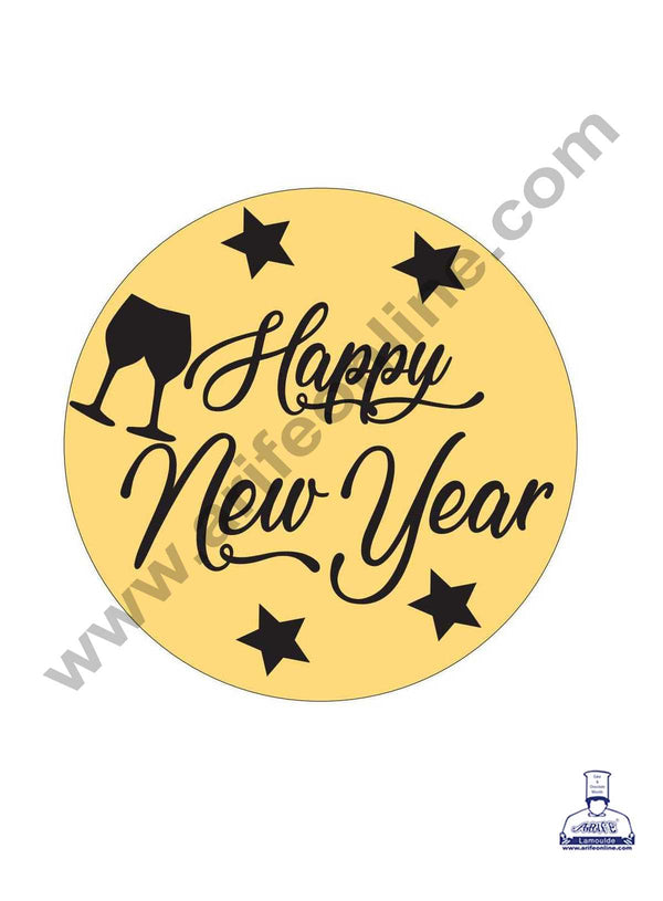 CAKE DECOR™ Acrylic Happy New Year Coin Topper for Cake and Cupcakes ( SBMT-Coin-031 )