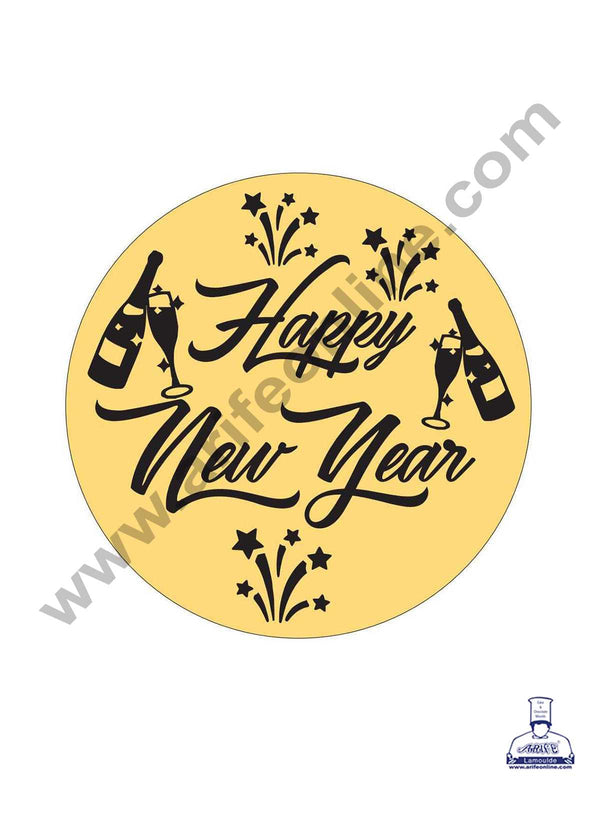 CAKE DECOR™ Acrylic Happy New Year Coin Topper for Cake and Cupcakes ( SBMT-Coin-033 )