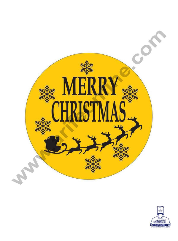 CAKE DECOR™ Acrylic Merry Christmas Coin Topper for Cake and Cupcakes ( SBMT-Coin-016 )