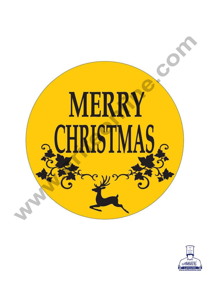 CAKE DECOR™ Acrylic Merry Christmas Coin Topper for Cake and Cupcakes ( SBMT-Coin-019 )