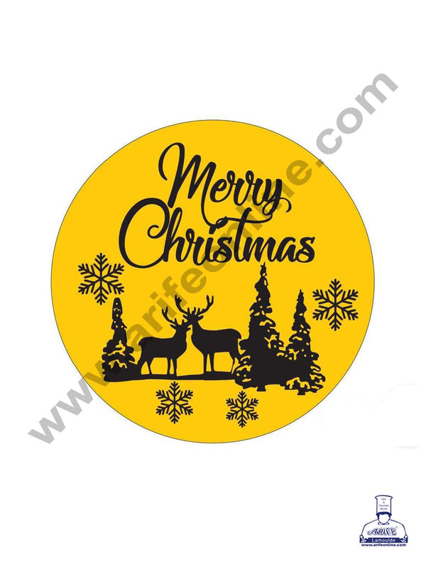 CAKE DECOR™ Acrylic Merry Christmas Coin Topper for Cake and Cupcakes ( SBMT-Coin-022 )