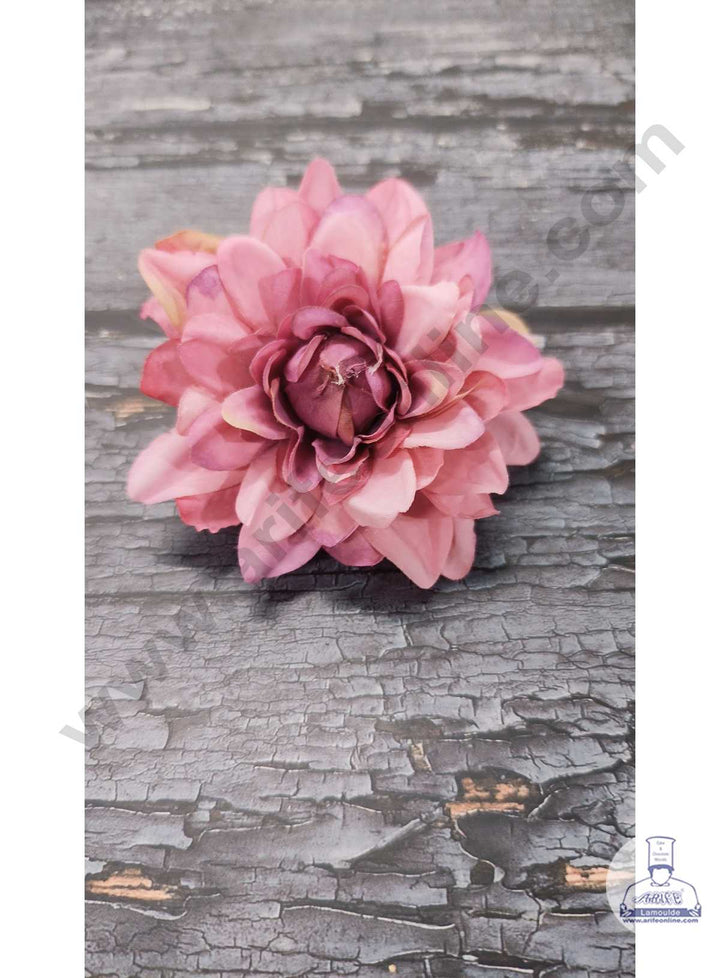 CAKE DECOR™ Big Dahlia Artificial Flower For Cake Decoration – Pink ( 10 pc pack )