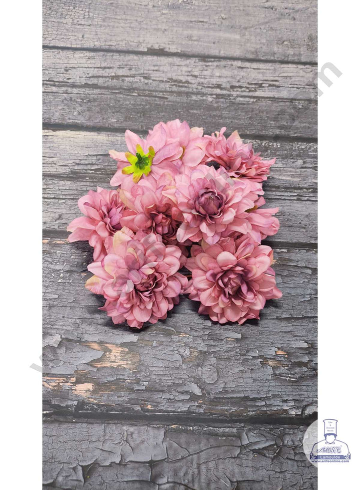 CAKE DECOR™ Big Dahlia Artificial Flower For Cake Decoration – Light Pink ( 10 pc pack )