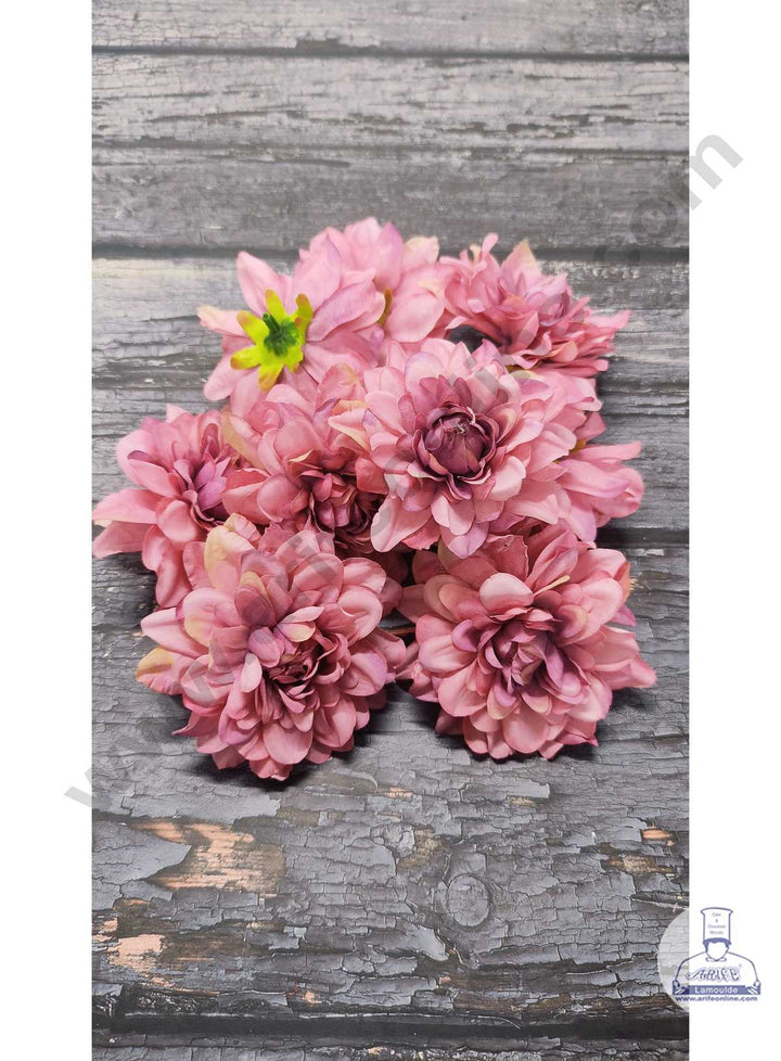 CAKE DECOR™ Big Dahlia Artificial Flower For Cake Decoration – Light Pink ( 10 pc pack )