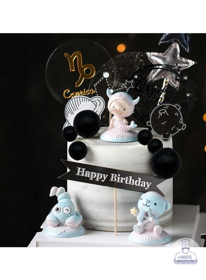 CAKE DECOR™ Black Faux Balls Topper For Cake and Cupcake Decoration - ( 12 pcs Pack )
