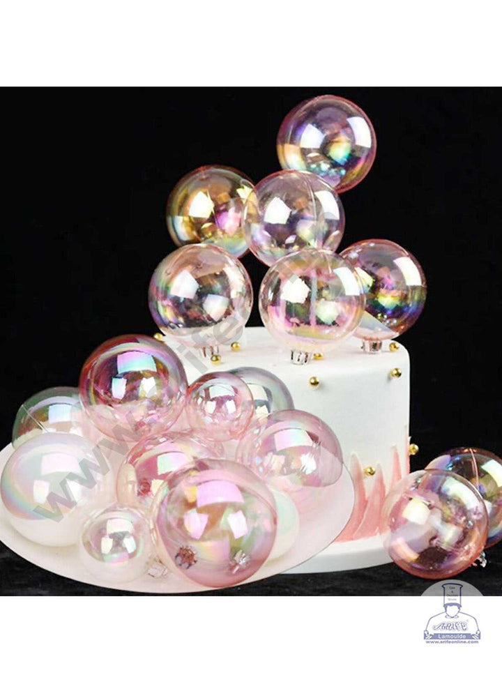 CAKE DECOR™ Crystal Bubble Balls Topper For Cake and Cupcake Decoration ( 12 pcs Pack )